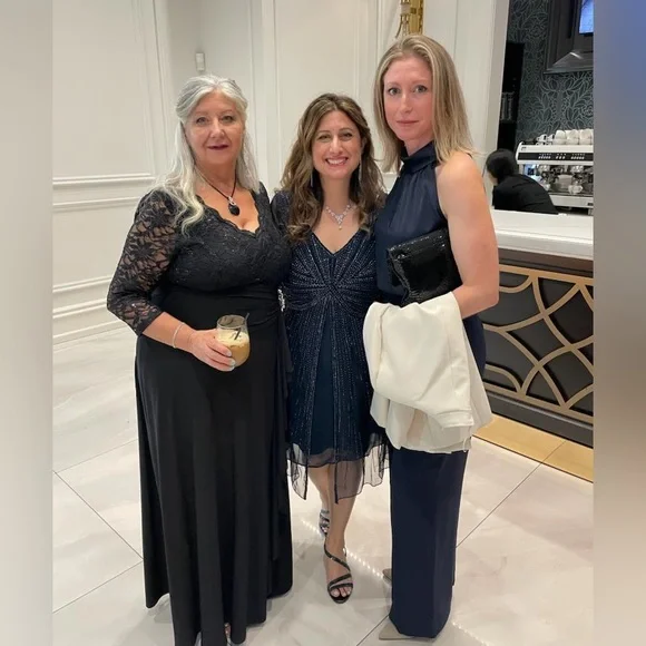 Gorgeous beaded navy dress size 14 - Picture 12 of 12